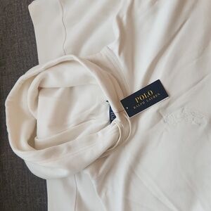 Mens Ralph Lauren Cream hoodie with kangaroo pouch